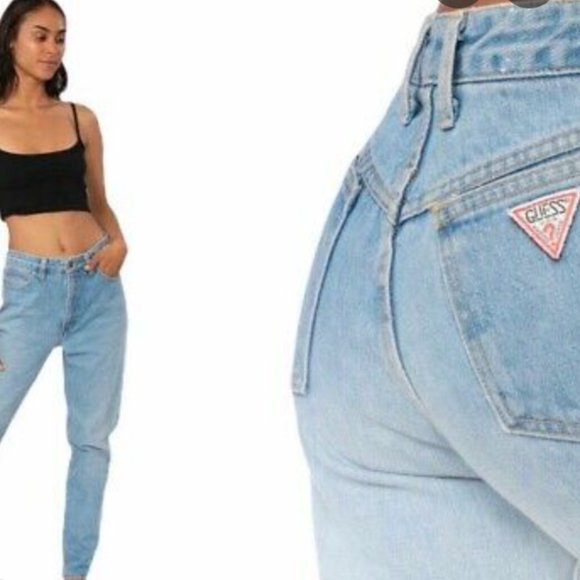 Vintage Guess sz 28 High Waist Mom Jean Tapered Denim
